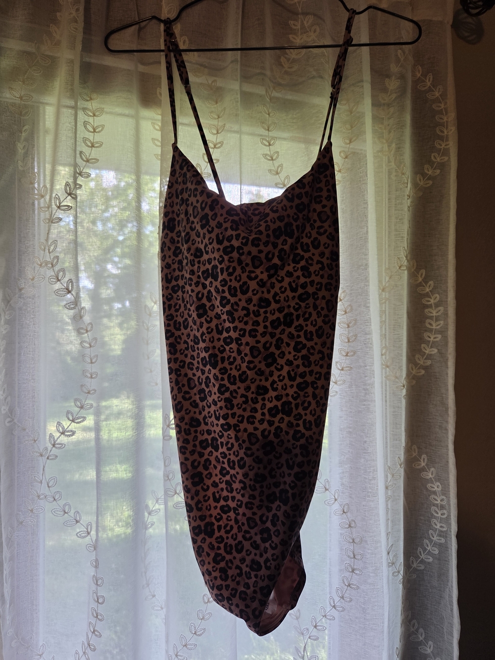 NWT Shade & Shore Leopard Print Swimsuit in Warm Brown and Black Size Large